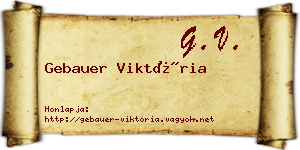 Gebauer Viktória névjegykártya
